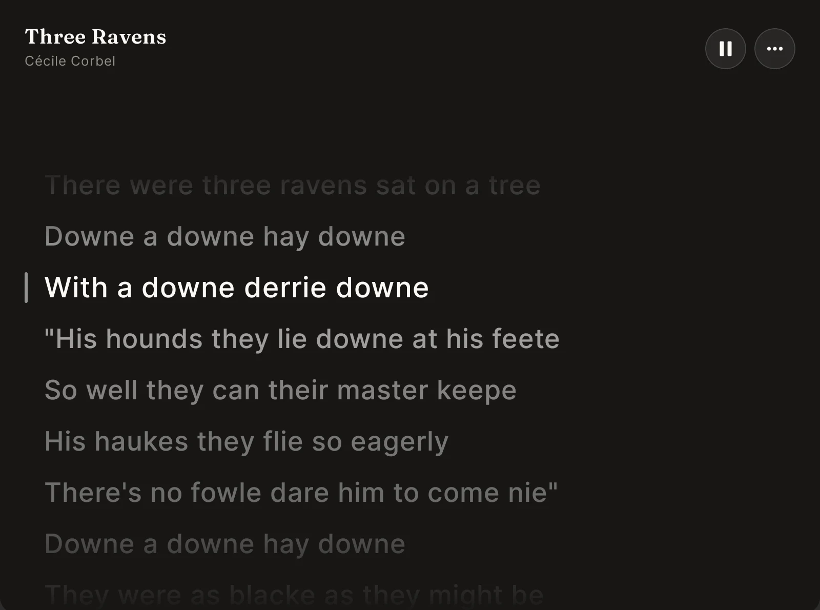 Scarlet Lyrics bringing forward the line being sung